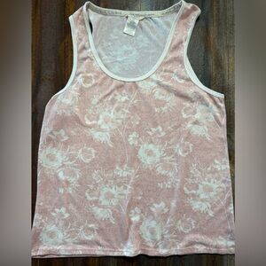 Ⓜ️Lucky Brand Women’s Pink Floral Tank Top Size  EUC